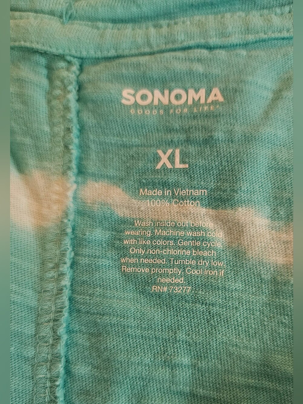 Sonoma Womens Turquoise & White Stripe Tie Dye Sleeveless Tank Dress Size XL - Picture 9 of 13